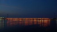 Саратовская ГЭС ночью.